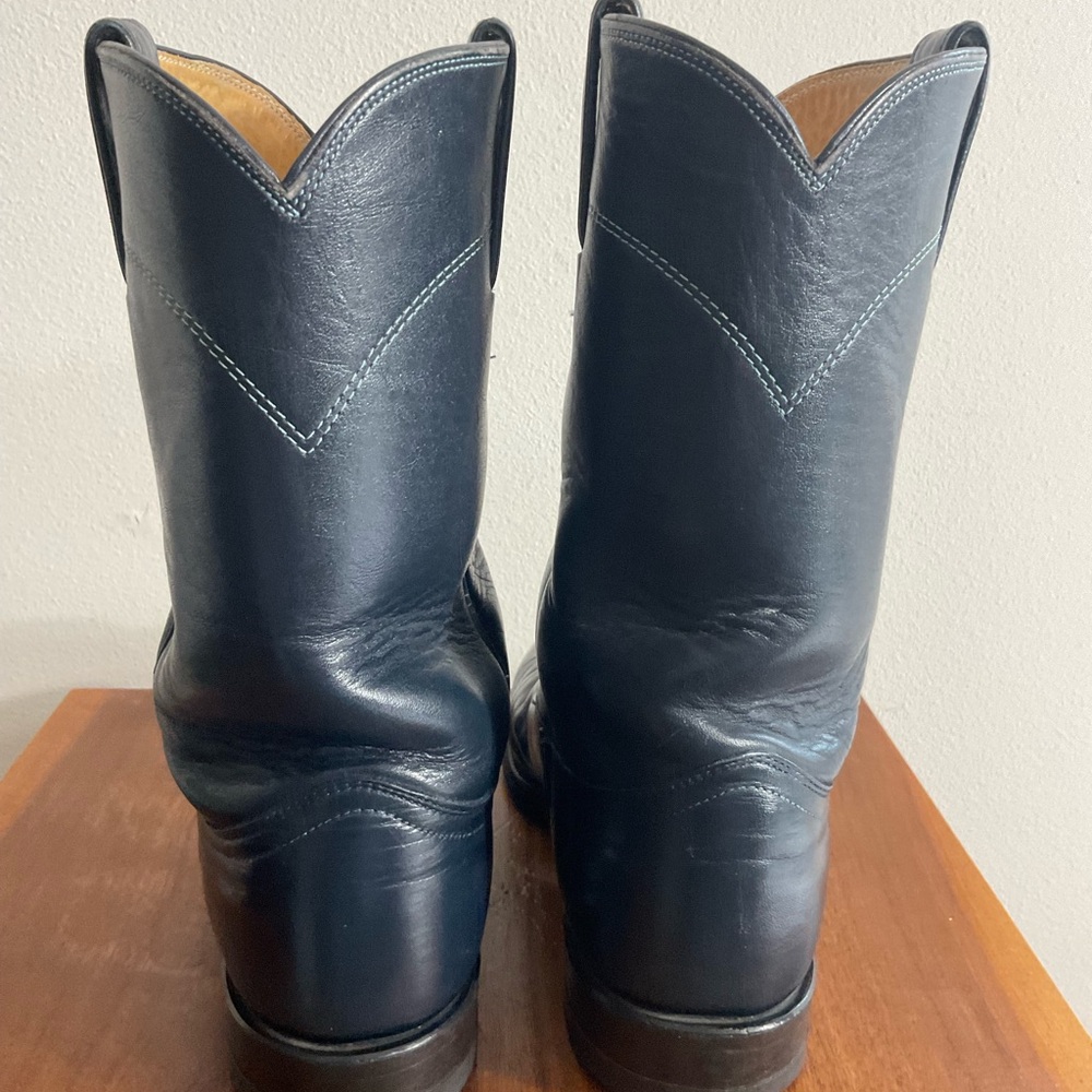 Justin Boots USA L3075 Cora Cowhide Roper Navy Blue Women Size 7.5 - Picture 3 of 6